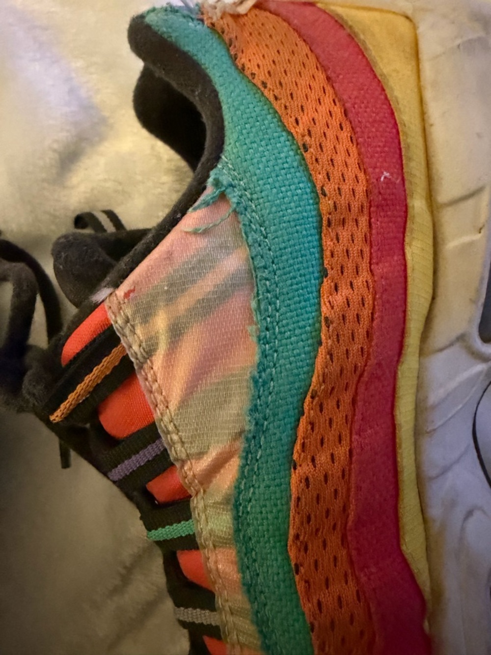 Nike Multicolor Men's Air Max 95 Sneakers - Black/Blue/Yellow/Orange/Purple - Picture 10 of 11